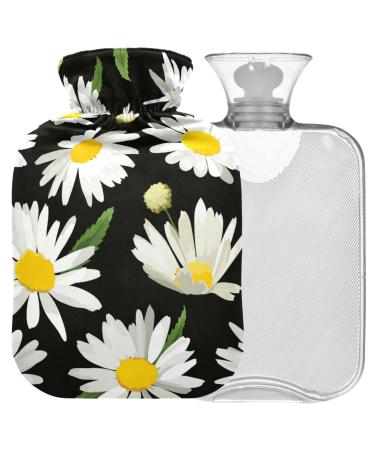 NAANLE hot water bottle with reference chrysanthemums G nsebl mchen flower transparent hot water bottle 2l large hot hot water bottle for menstrual cramps pain relief handfoot heat and cold therapy