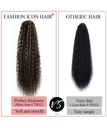 30-Inch Clip-In Drawstring Ponytail Extensions - Dark Brown & Blonde Highlights #P427 - Buy Online on GoSupps.com