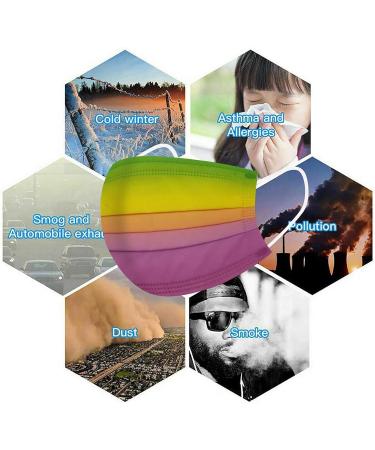 Deaamyglin 50-Pack Colorful 3-Layer Non-Woven Mouth-Nose Protection Bandanas for Adults - Breathable & Multifunctional - Buy Online on GoSupps.com