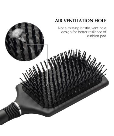 FIXBODY Large Cushion Paddle Brush - Smoothing Detangling for Long Thick Hair - Wet & Dry Use - Black Mate - Buy Online on GoSupps.com