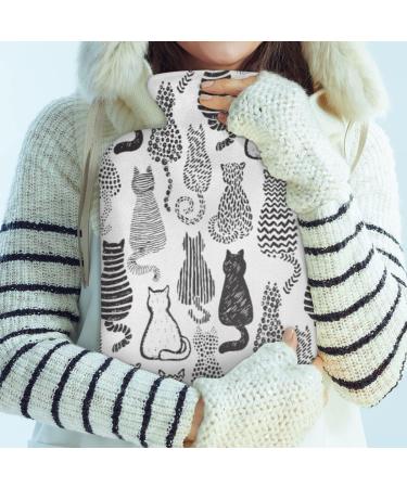 Hot Water Bottle with Cute Cat Cover 2L Capacity for Pain Relief & Comfort | Perfect for Menstrual Cramps & Aching Feet - Buy Online on GoSupps.com