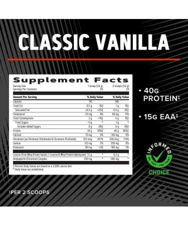GNC AMP Wheybolic Clinically Proven Protein Powder 40g Whey Protein BCAA Leucine Increases Muscle Strength Muscle Building 3rd Party Tested Gluten Free Classic Vanilla 25 Servings - Buy Online on GoSupps.com