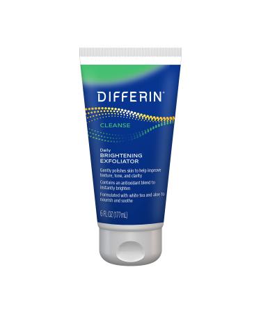 Differin Face Scrub Daily Brightening Exfoliator Improves Tone and Texture for Acne Prone Skin Green 6 Fl Oz (Packaging May Vary)