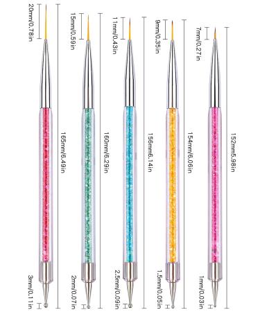 5 Pieces Nail Art Liner Brush & Dotting Pen Set - Ebanku Acrylic Nail Art Tools for Perfect Nail Design - Buy Online on GoSupps.com
