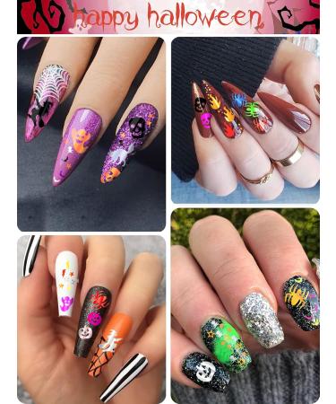 6 Boxes Halloween Nail Glitter Sequins EBANKU Spider Skeleton Flame Nail Art Sequins Halloween Manicure Nail Decoration for DIY Nail Art Decoration Women Girls - Buy Online on GoSupps.com