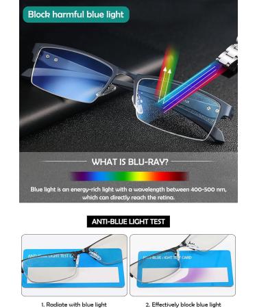 Koosufa Self-Tinting Reading Glasses with Blue Light Filter & UV Protection - Men & Women Halbrand Metal Frame - Available in Multiple Strengths - Buy Online on GoSupps.com