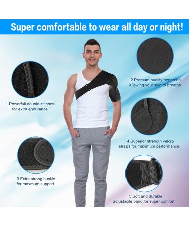 miscis Universal Shoulder Support Brace with Removable Pressure Pad - For Men and Women - Relieve Shoulder Pain and Support Rotator Cuff - Left or Right Shoulder - Buy Online on GoSupps.com