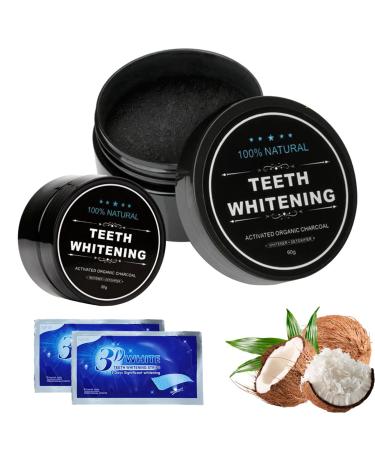 2 pieces tooth white powder Teeth whitening powder tooth white powder natural coconut activated carbon powder tooth whitening Teeth Cleaning for white teeth 2 packs toothpaste free