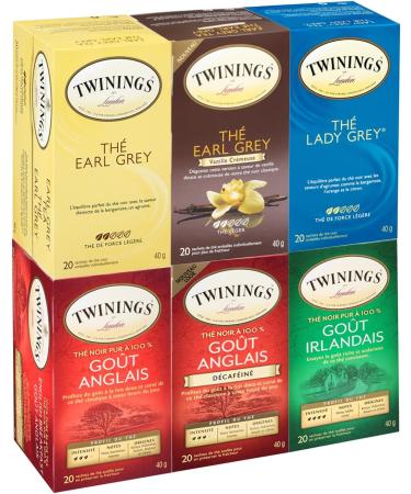 Twinings Black Tea Variety Pack Individually Wrapped Tea Bags | Caffeinated | 20 Count (Pack of 12) Two 20 Count Boxes of Each Robust Black Tea Flavor | Enjoy Hot or Iced Black Tea Variety Pack 20 Count (Pack of 12) - Buy Online on GoSupps.com