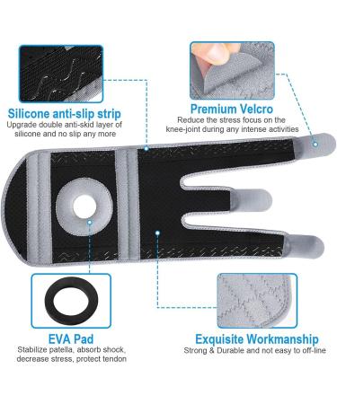 AVIDDA Knee Supports Open Patella Knee Brace for Men Women Neoprene Knee Braces for Joint Pain Sports Walking Running Gery Large 1Pair(18.5" to 22.5") Size M-XL: 18.5" to 22.5" Gery 1Pair - Buy Online on GoSupps.com