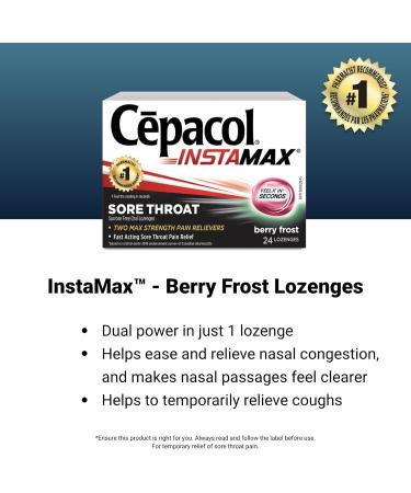 C pacol Instamax Berry Frost Sore Throat lozenges 24 Count (Pack of 1) - Buy Online on GoSupps.com