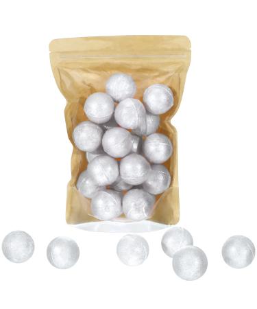 Demissle 20 Pcs 0.53 oz Mini Purple Bath Bombs Lavender Shower Bath Bombs Eucalyptus White Bath Fizzies with Shea Butter Bath Balls for Women Kids Bathing Spa Relaxing (White  Eucalyptus)
