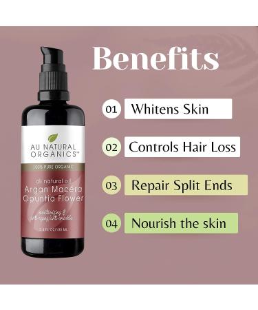 Organic Argan Opuntia Macera Oil - Barbary Prickly Pear Infused in Argan Oil | Anti-Aging & Hair Repair Treatment | 100ml - Buy Online on GoSupps.com