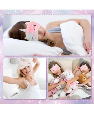 Heyu-Lotus Cute Unicorn Animal Plush Kids Eye Masks for Sleeping - 4 Pcs Set - Pink, White, Colorful - Ideal for Girls, Children, Adults - Buy Online on GoSupps.com