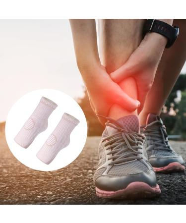 Buy VOCOSTE Ankle Compression Sleeve Socks - Unisex Brace for Achilles Tendon Support - M Size Beige & White - International Shipping Available - Buy Online on GoSupps.com