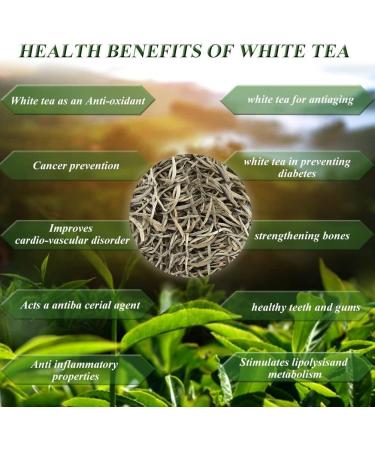 Yan Hou Tang Chinese White Silver Needle Tea Loose Leaf - 100g Natural Premium High Mountain Leaves Antioxidants for Teeth & Skin Health White Tea - Buy Online on GoSupps.com