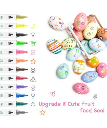 12pcs Edible Food Coloring Pens - Fine&Thick Tip, Food Grade Decorator Pen for Cookies, Fondant, Easter Eggs - Edible Gourmet Writer - Buy Online on GoSupps.com
