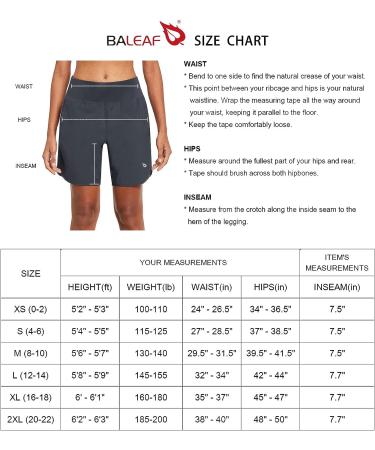 BALEAF Women's 7 Long Running Shorts with Liner | Zipper Pocket | Black - Medium - Buy Online on GoSupps.com