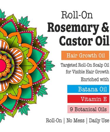 Roll-On Rosemary & Castor Hair Growth Oil from HAIR ACADEMY LONDON | Targeted scalp treatment for visible thickness uneven hairlines and thinning hair | 9 plant oils + Bata - Buy Online on GoSupps.com