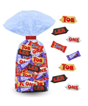 Chocolate Trio | Assortment of 60 Mini-Chocolates Milka Daim Toblerone | 400g Ideal to Share or to Offer for Valentine's Day Easter or a Birthday