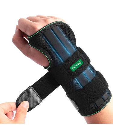 ZTL New Upgraded Wrist Brace for Carpal Tunnel Relief Night Support with 3 Metal Splints Maximum Support Adjustable Wrist Support Hand Brace for Tendonitis Arthritis Sprains (Right Hand L/XL) L/XL Right Hand-Green