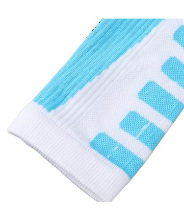 Foot Sleeve for Flexible Movement - Sectional Compression Sports Heel Socks (White & Blue) | Enhance Performance & Comfort - Buy Online on GoSupps.com