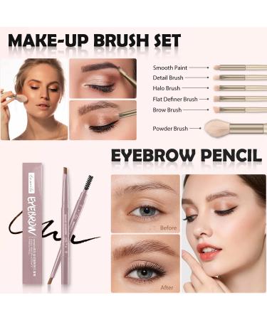 All in One Makeup Kit - 10 Color Eyeshadow Palette Lip Gloss & More for Women Girls & Teens | Morandi Pink - Buy Online on GoSupps.com