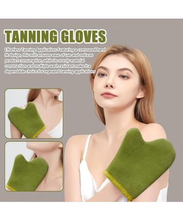 2pc Self-Tanning Application Mitt Double-Sided Applicator Glove Elastic Wrist Tan Mitt Applicator Evenly Applies Self Tanner Prevents Stained Hands Washable + Reusable For Body Apply Face - Buy Online on GoSupps.com