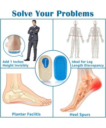 3 Layers Adjustable Orthopedic Heel Wedge Lift | Leg Length Discrepancies Insoles | Height Increase for Achilles Tendonitis & Heel Pain | Small Beige - Men & Women - Buy Online on GoSupps.com