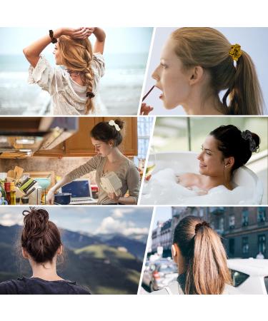Jumbo Satin Hair Scrunchies for Women - 6PCS Oversized Scrunchie Set for Thick Hair - Buy Online on GoSupps.com