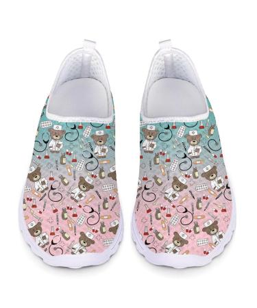 chaqlin Novelty Sneakers Walking Jogging Shoes Women Ladies Fashion Sport Hiking Trainers Lightweight 38 EU Nurse Pattern 28