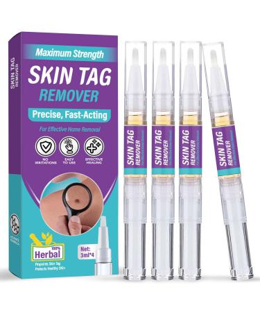 Skin Tag Remover, Extra Strength Wart Remover - Fast-Acting & Easy to Apply, Tag Dry and Fall Away for Face and Body 4 Piece Set