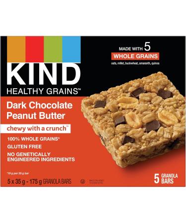 KIND Healthy Grains Bars Peanut Butter Dark Chocolate Gluten Free 35 Grams 5 Count - Buy Online on GoSupps.com