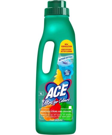 Ace Ultra for Colours Remove stains & odours Hygienic Cleaning 1L Fresh Perfume Pack of 5 pieces + Gift For you Organza small bag - Buy Online on GoSupps.com