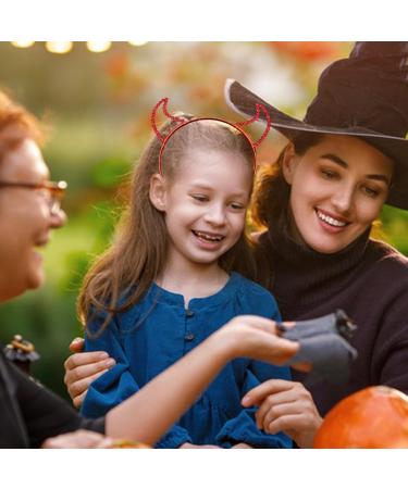 VilaGi Halloween Devil Horns Headband Red Rhinestone Hairband Headband Makeup Party Halloween Carnival Party Masquerade Cosplay Fancy Dress Women Girls Hair Accessories Headband Costume Accessories - Buy Online on GoSupps.com