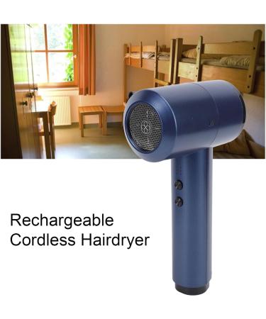 Cordless Hair Dryer 5000 MAh Battery Quick Drying Handheld Cordless Hair Dryer Nonslip Base for Camping (US Plug) US Plug Dark Blue - Buy Online on GoSupps.com