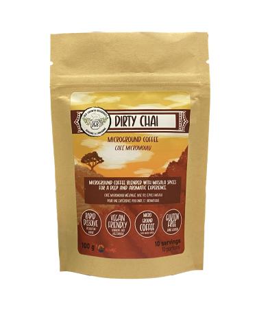 Old Growth Beverages Micro-Ground Coffee Dirty Chai Deep and Aromatic Rapid Dissolve Instant Coffee Powder (10 servings) 100g