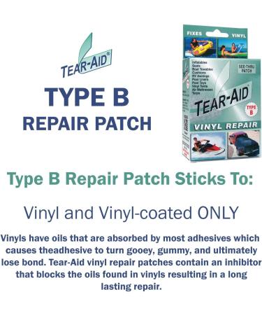 Tear-Aid Vinyl Repair Kit Type B Clear Patch for Vinyl - 3 x 5' Roll | Ideal for Tents, Awnings, Pool Liners | Pack of 1 - Buy Online on GoSupps.com