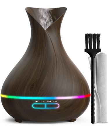 Everlasting Comfort Essential Oil Diffuser (400ml) - Aromatherapy Diffuser for Large Room Home Scent Diffuser with 7 LED Colors Quiet Operation Auto Shut-Off and 13-Hour Runtime Dark