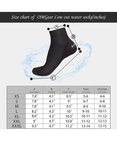 OMGear Water Socks Beach Sand Volleyball Wetsuit Fin Booties Aqua Shoes - Black Medium - Buy Online on GoSupps.com
