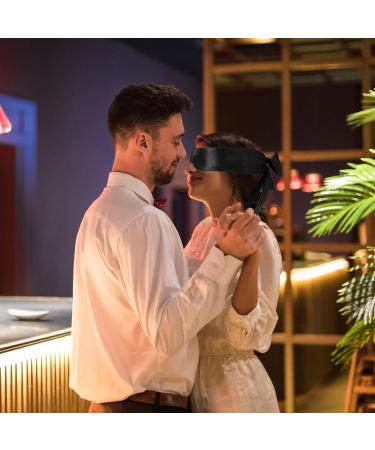 Buy Adjustable Satin Blind Eye Sleeping Mask for Women | Comfortable Sleep Travel & Meditation - Black - Buy Online on GoSupps.com