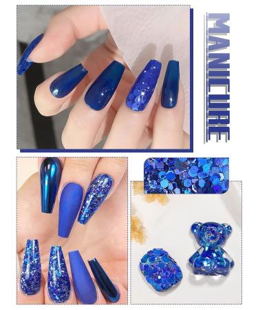 EBANKU Chunky Glitter 100g Holographic Blue - Multi Purpose Laser Flake for Resin Crafts, Nails, and Cosmetics - Hexagon Shape - Buy Online on GoSupps.com