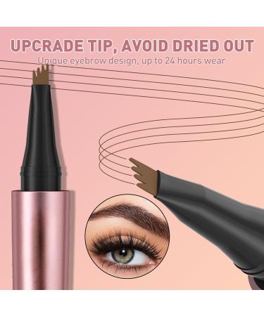 Microblading Eyebrow Pencil Kaluofan Microblading Eyebrow Pen Eyebrow Pencil Microblading Long-lasting Waterproof Creat Natural and Unique Makeup Look(Dark Brown) - Buy Online on GoSupps.com