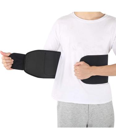 Uxsiya Adjustable Elastic Waist Support Belt - SBR Neoprene Lumbar Brace for Exercise & Fitness (Black) | International Shipping Available - Buy Online on GoSupps.com