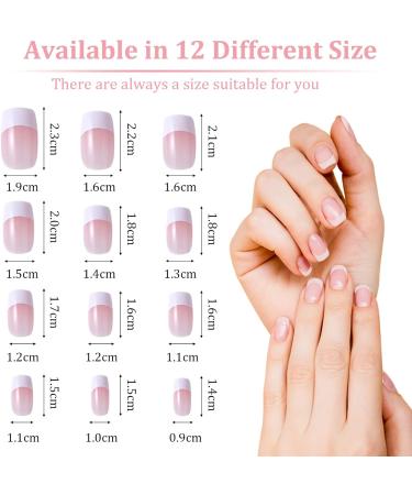 48Pc French False Nails with Glue: Short Medium Nude Pink Full Cover Fake Nail Tips - Manicure Tools Included for Women and Girls - Buy Online on GoSupps.com