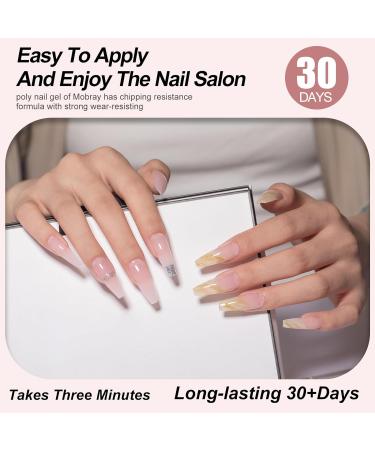 Mobray Poly Nail Gel Jelly Nude Apricot Pink 60 ML - Extension & Builder Gel for Natural Acrylic Nails - Nail Art for Beginners & Professionals - Buy Online on GoSupps.com