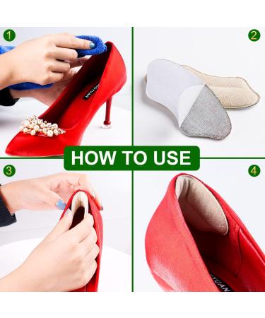 Women's Heel Pads Inserts - Prevent Heel Slip and Pain (4 Pairs) - Buy Online on GoSupps.com