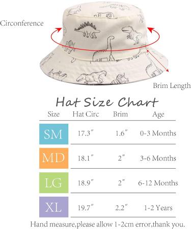XIAOHAWANG Baby Boy Dinosaur Bucket Hat - Summer Infant Toddler Beach Cap 1-2 Years (White) - Buy Online on GoSupps.com