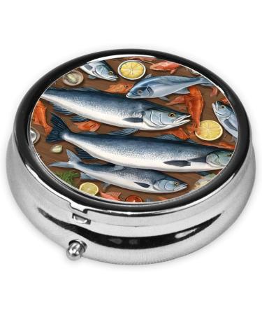 Versatile Round Pill Box - 3 Compartment Mini Organizer for Travel Vitamins & Fishing Bait | Portable Decorative Purse Case - Buy Online on GoSupps.com