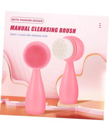Ipetboom Silicone Face Brush Multi-function Facial Brush Manual Facial Brush Cleaner Silicone Scrubbers Pore Cleansing Brush Household Cleaner Deep Silica Gel Detergent Multifunction 12x4.5cm Pink - Buy Online on GoSupps.com